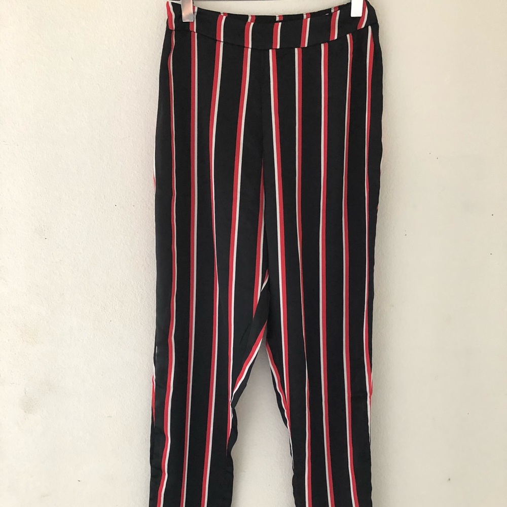 Black Satin Stripe Trouser 🍒